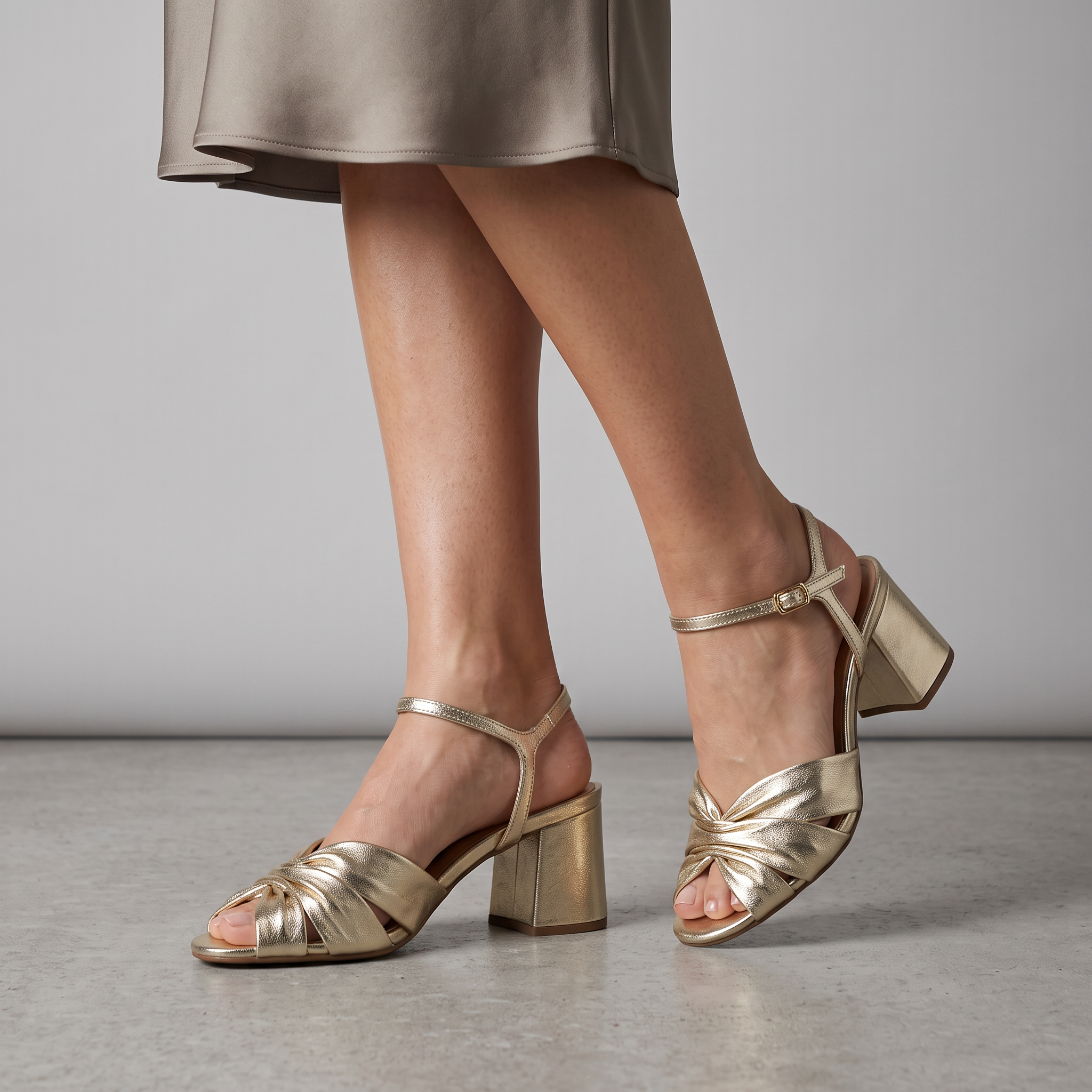 Bruno Menegatti Holly Leather Dress Sandal - Light Gold