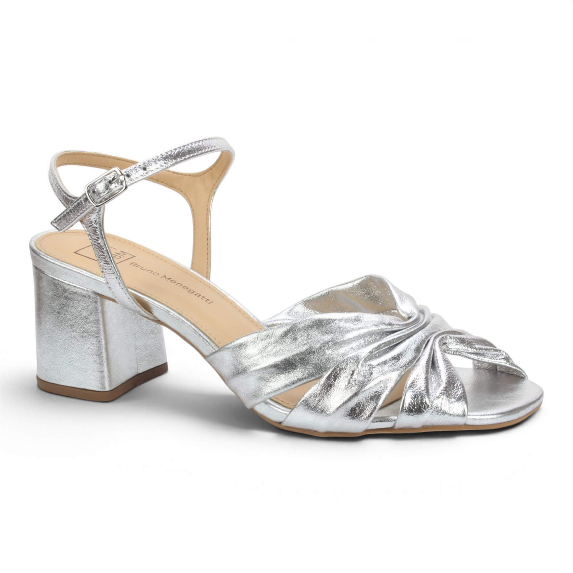 Bruno Menegatti Holly Leather Dress Sandal - Silver
