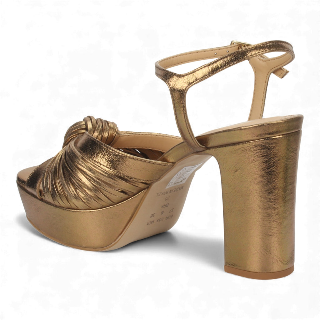 Bruno Menegatti Paola Leather Platform Dress Sandal - Bronze