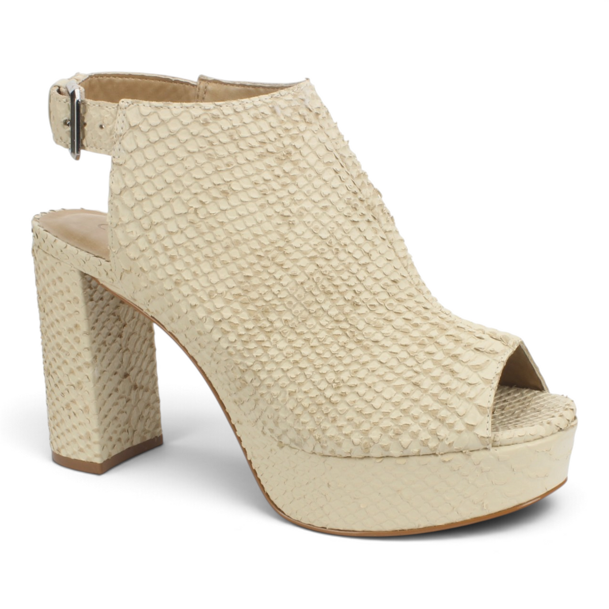 Carrano Snake Leather Platform - Butter
