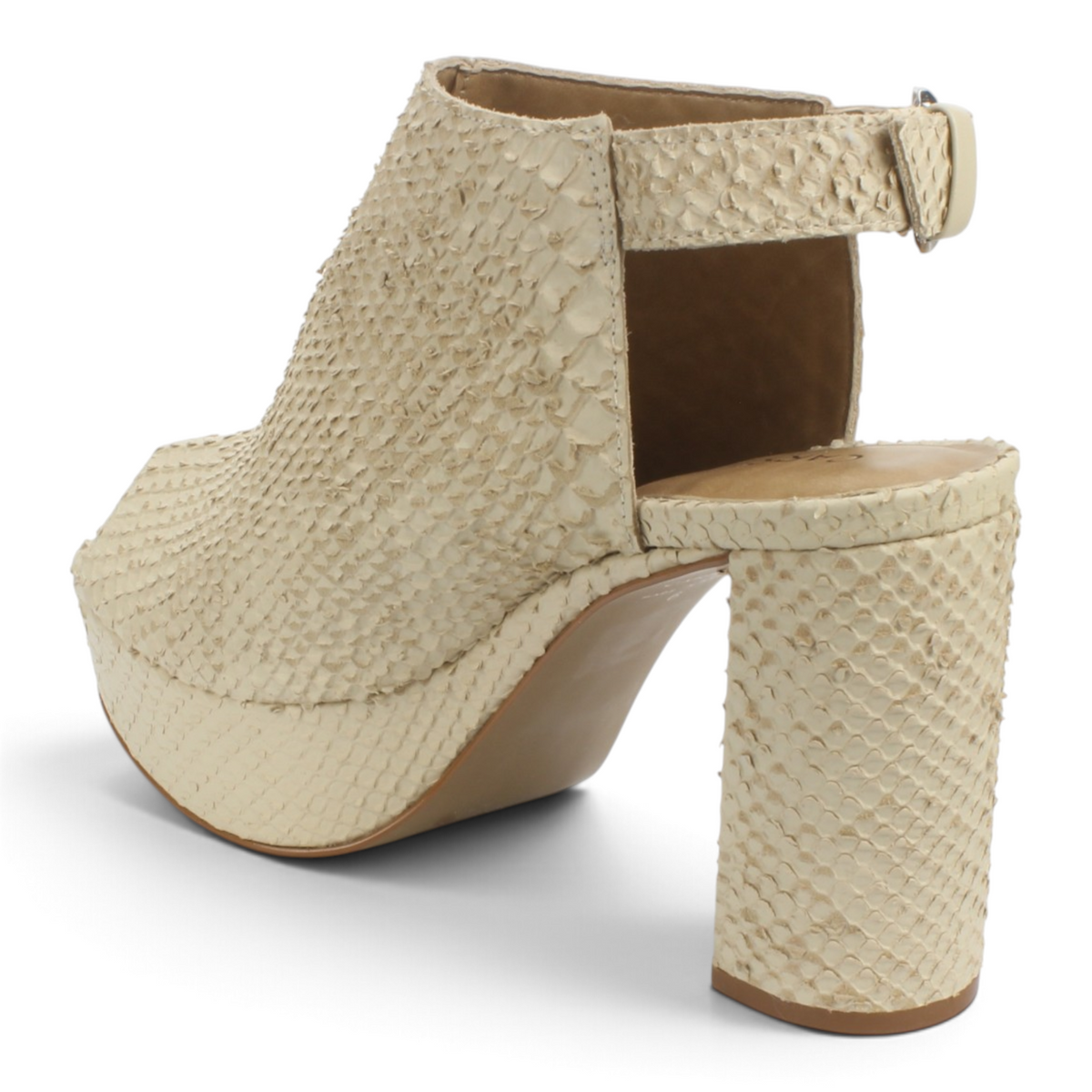 Carrano Snake Leather Platform - Butter