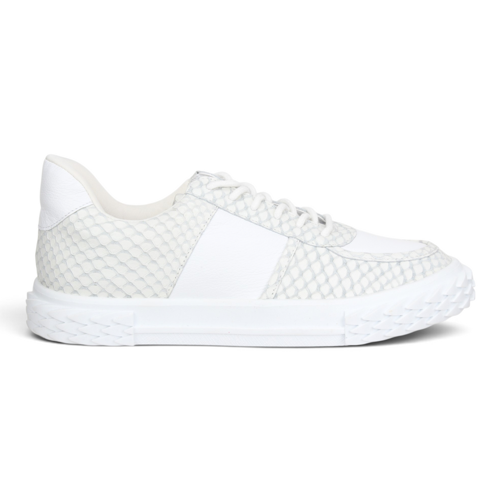 Bruno Menegatti Novah Snake Embossed Sneakers - White