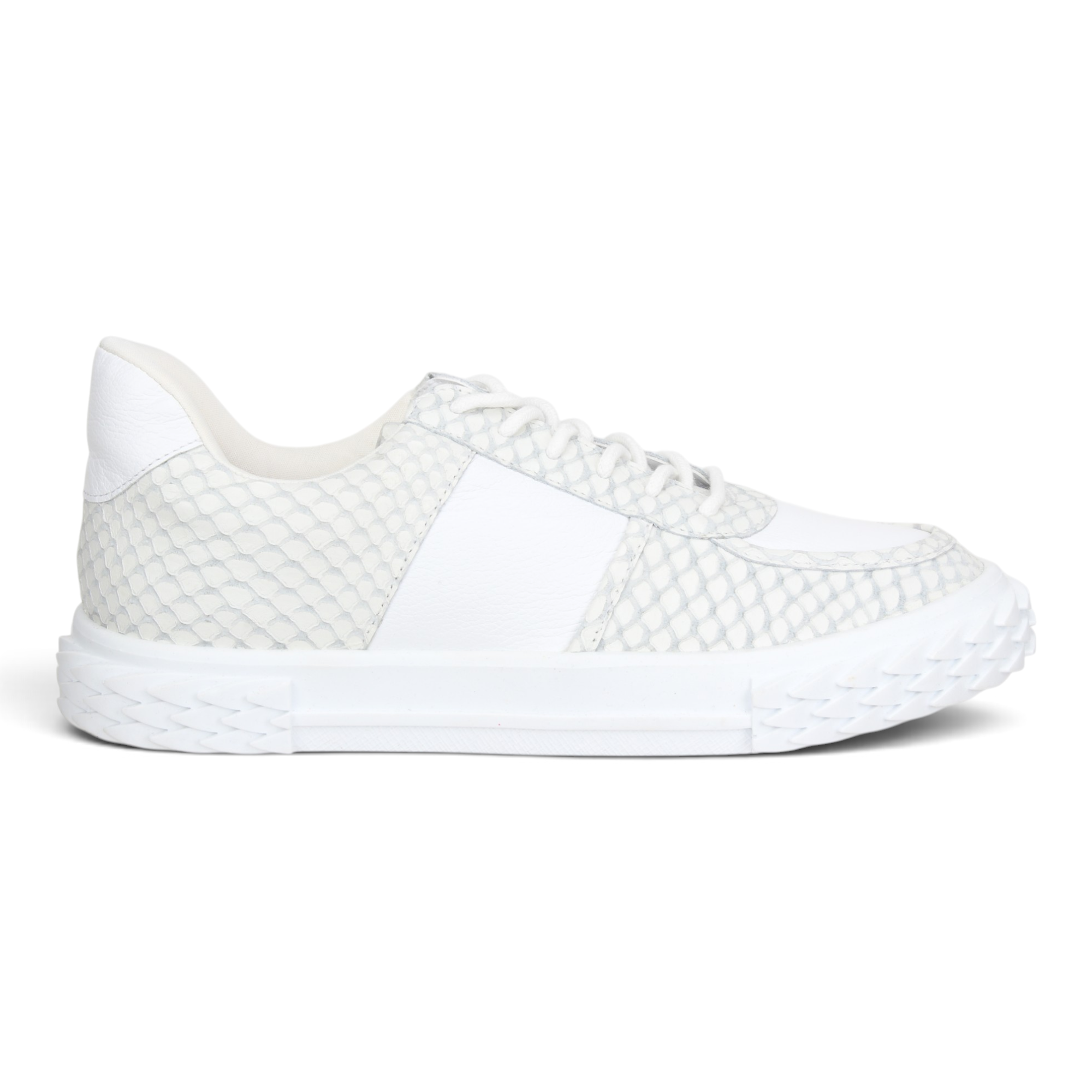 Bruno Menegatti Novah Snake Embossed Sneakers - White