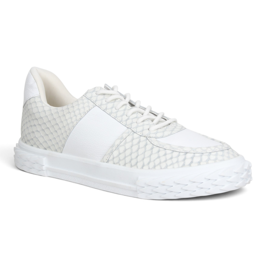 Bruno Menegatti Novah Snake Embossed Sneakers - White