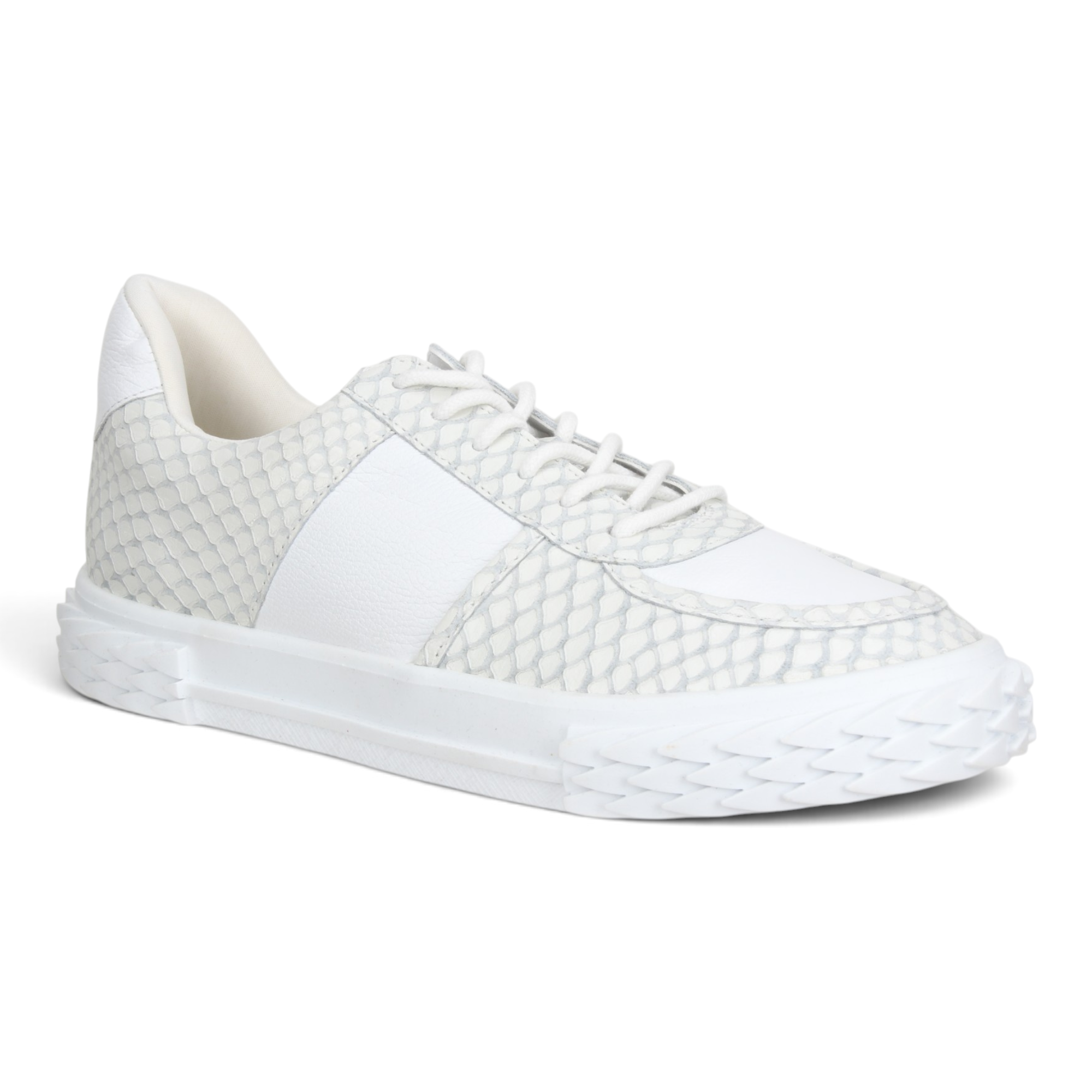 Bruno Menegatti Novah Snake Embossed Sneakers - White