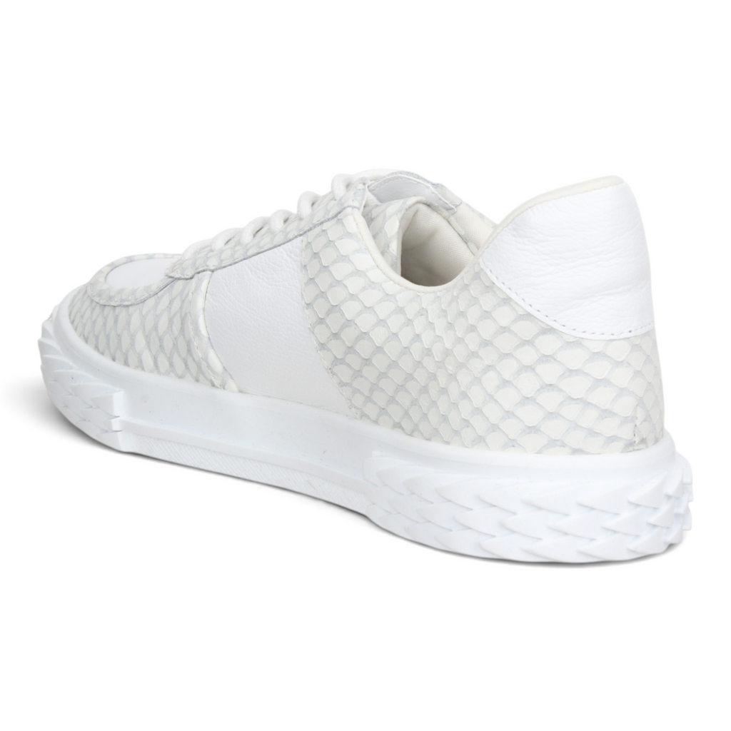 Bruno Menegatti Novah Snake Embossed Sneakers - White