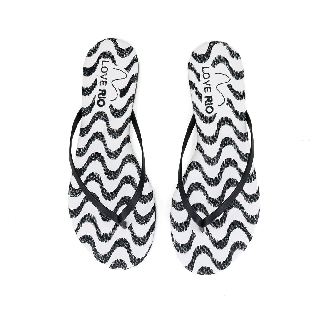 Love Rio Seaside Copacabana Thong Flat Sandal - Black