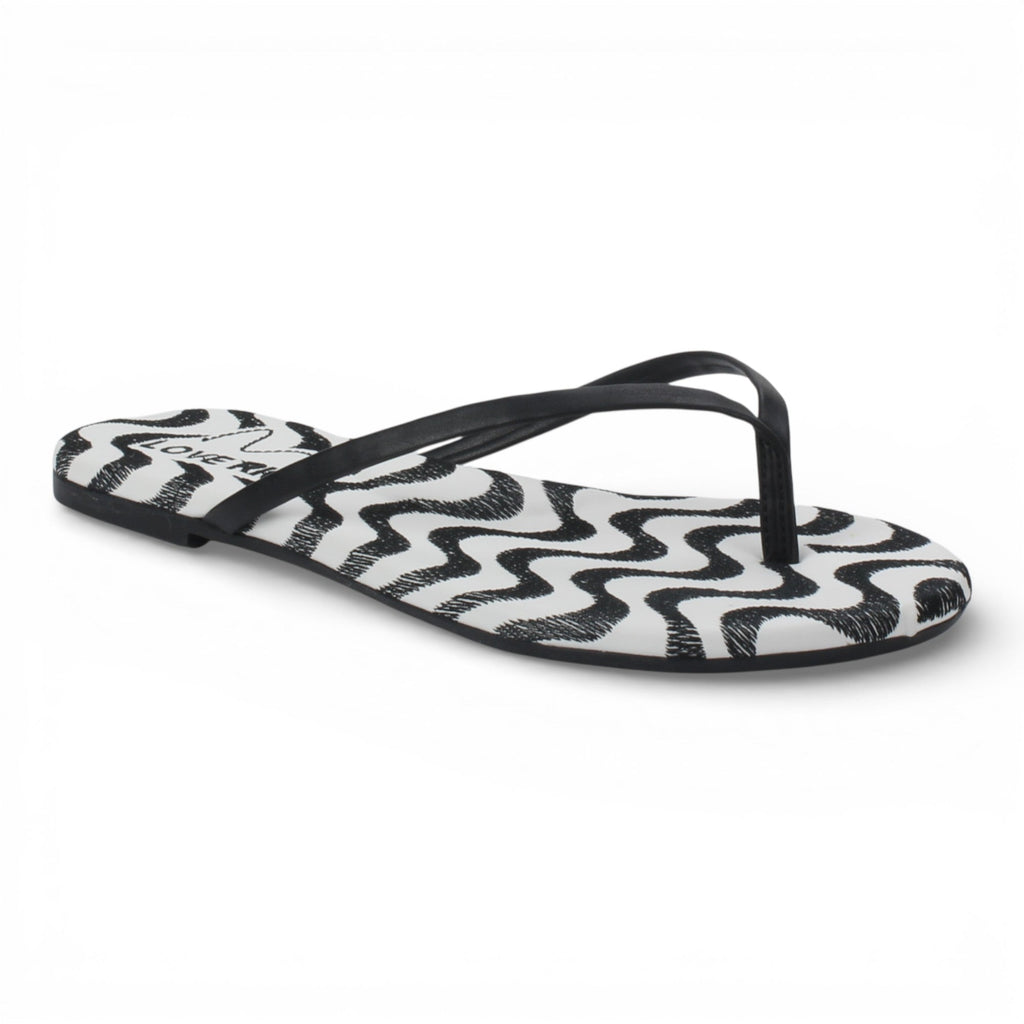 Love Rio Seaside Copacabana Thong Flat Sandal - Black
