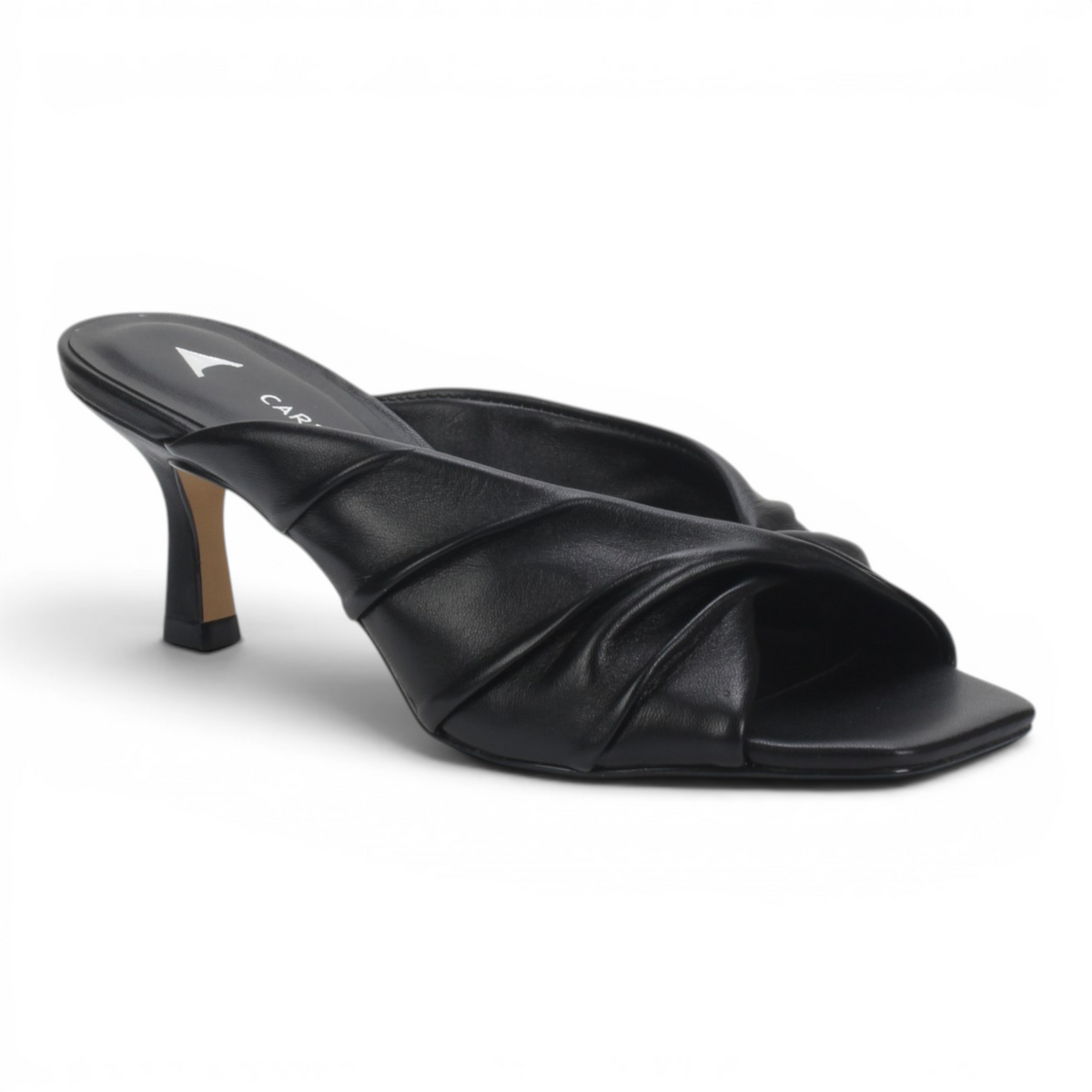 Carrano Sage II Leather Mule Slide Sandal - Black