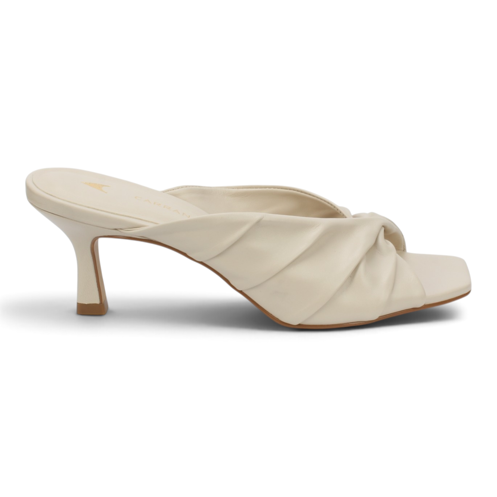 Carrano Sage II Leather Mule Slide Sandal - Cotton