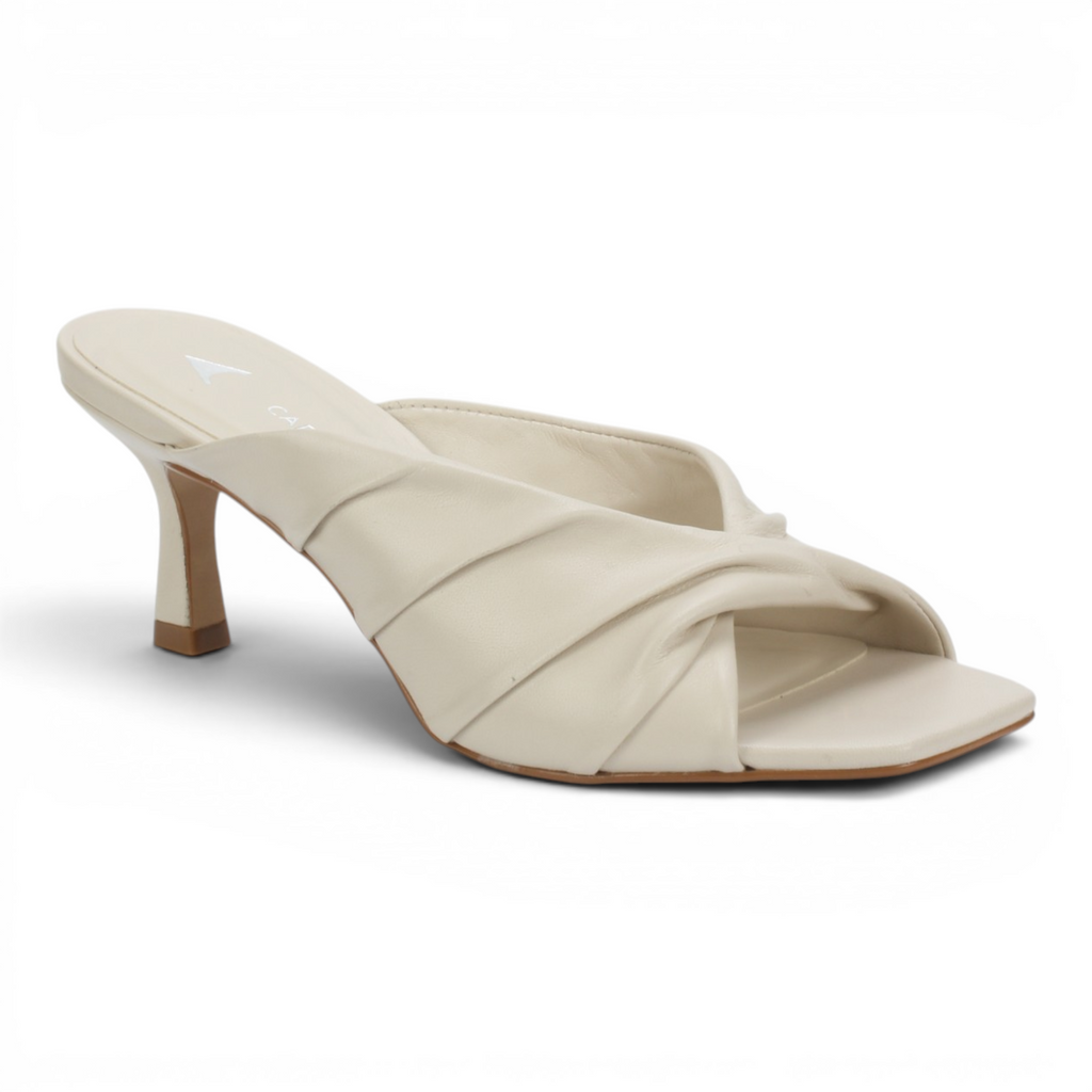 Carrano Sage II Leather Mule Slide Sandal - Milk