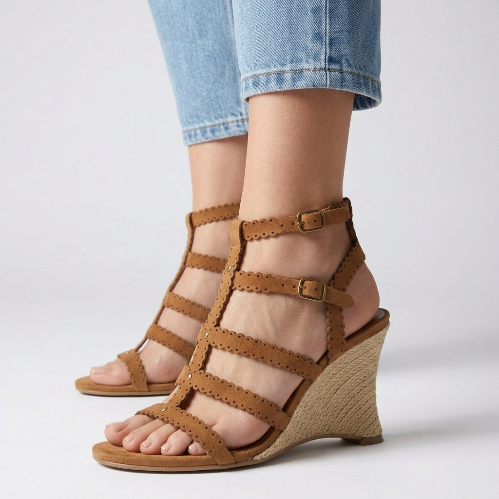 Bruno Menegatti Gia Wedge Sandal - Whiskey