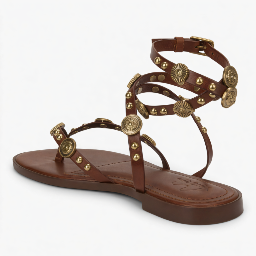 Love Rio Lindy Gladiator Flat Sandals - Chocolate