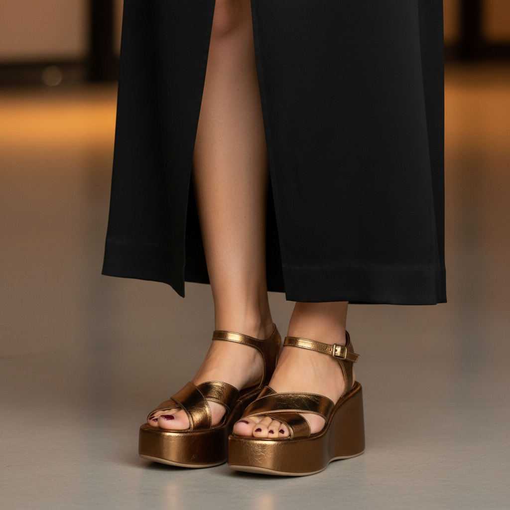 Love Rio Alto Wedge Sandal - Bronze