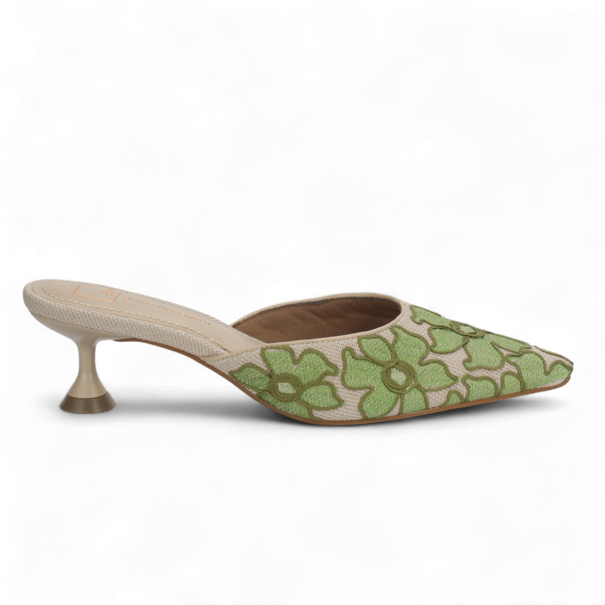 Bruno Menegatti Tabitha Embroidered Mule - Green