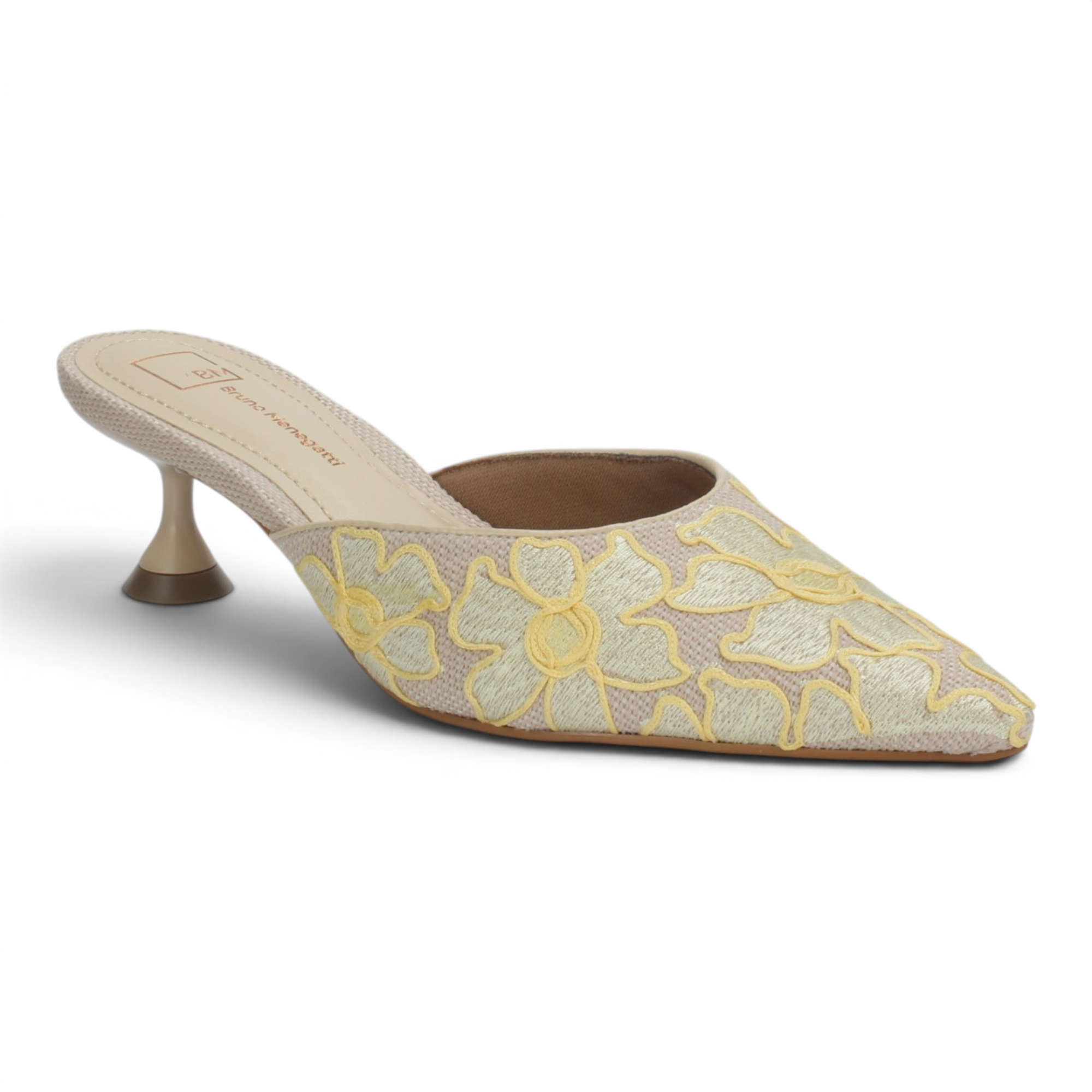 Bruno Menegatti Tabitha Embroidered Mule - Yellow