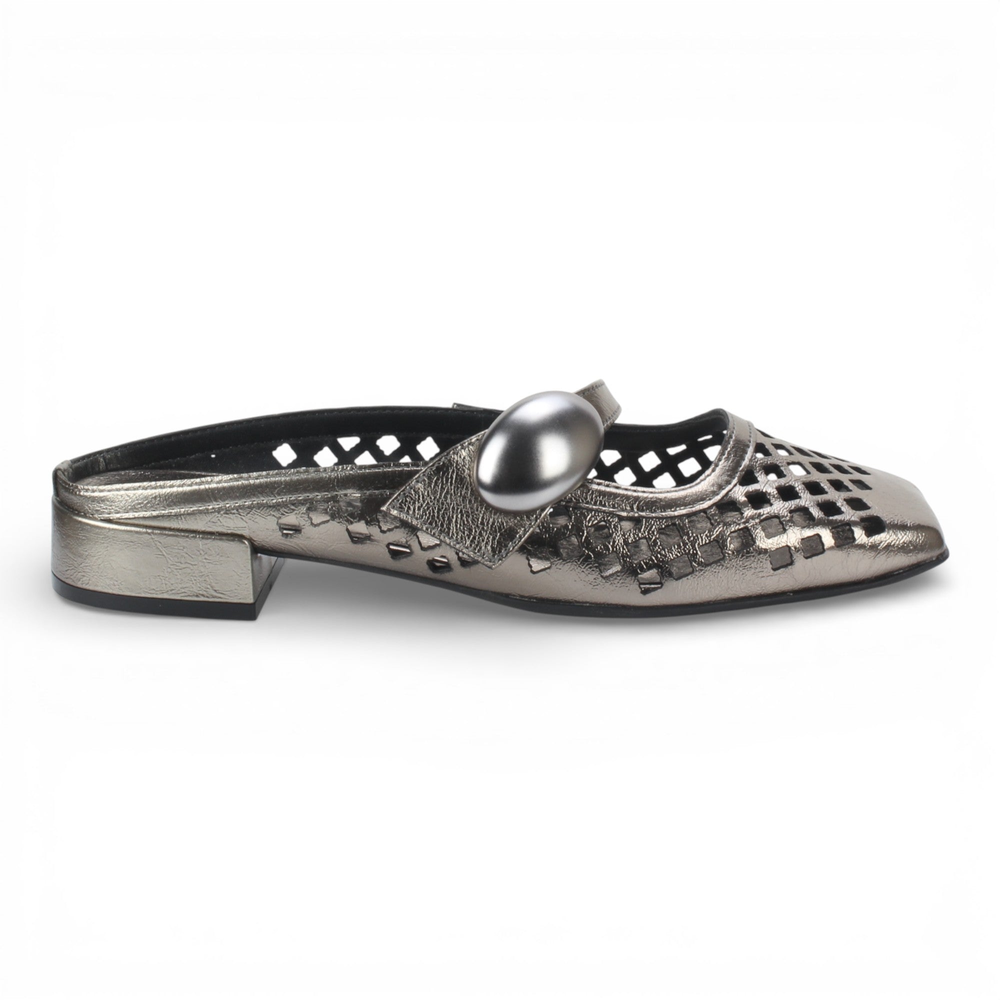 Bruno Menegatti Remi Perforated Mule - Pewter
