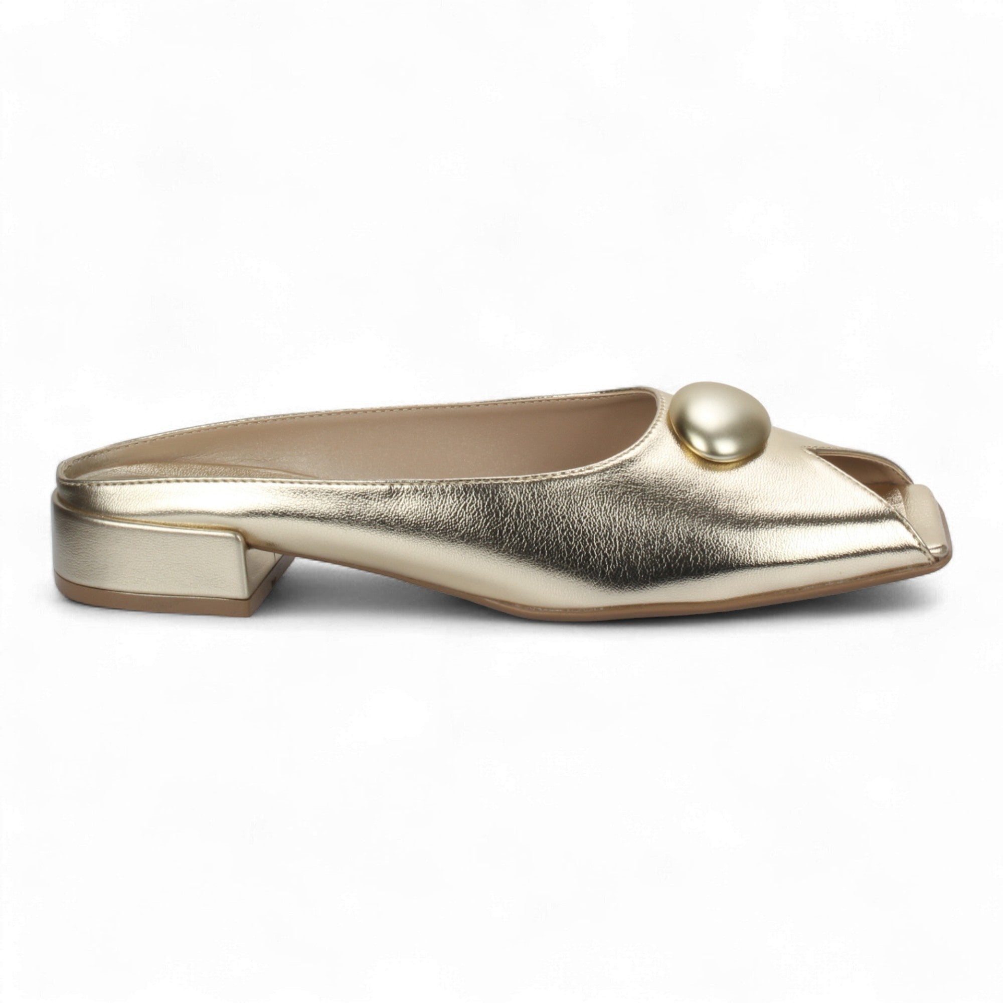 Bruno Menegatti Orly Peep toe Mule Patent Leather - Champagne