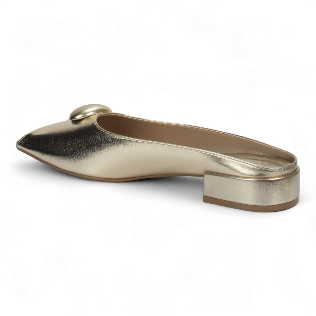 Bruno Menegatti Orly Peep toe Mule Patent Leather - Champagne
