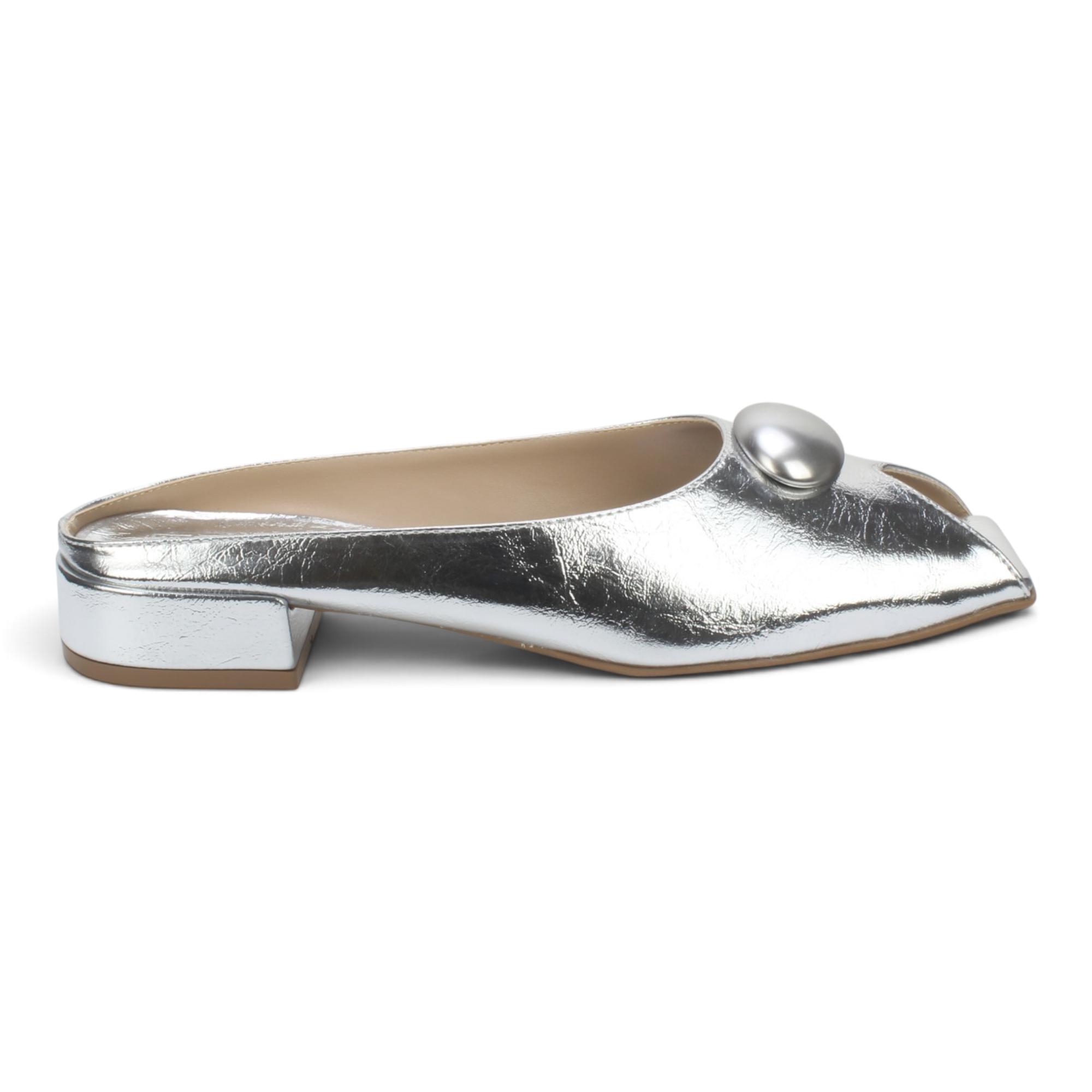 Bruno Menegatti Orly Peep toe Mule Patent Leather - Silver