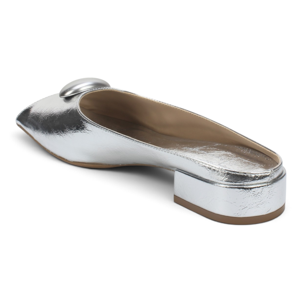 Bruno Menegatti Orly Peep toe Mule Patent Leather - Silver