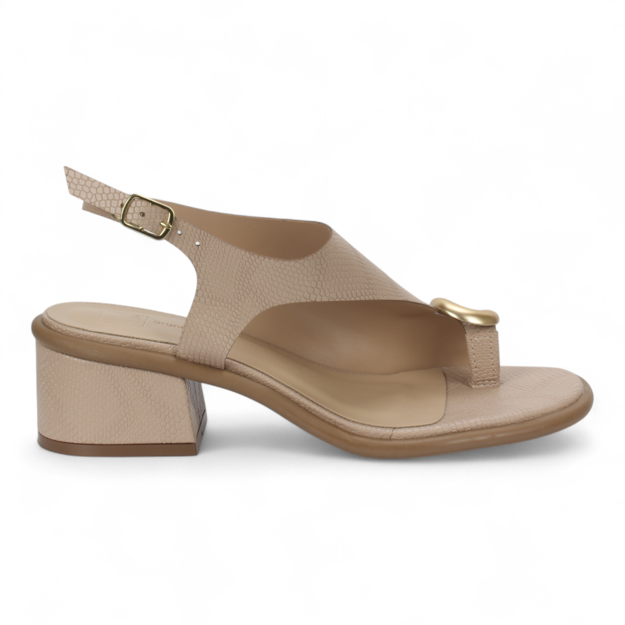 Bruno Menegatti Thea Sandal Viper Embossed - Nude