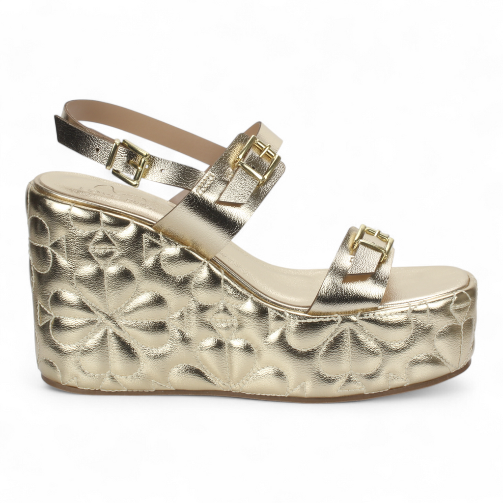 Love Rio Dovie Quilted Wedge Sandal - Champagne