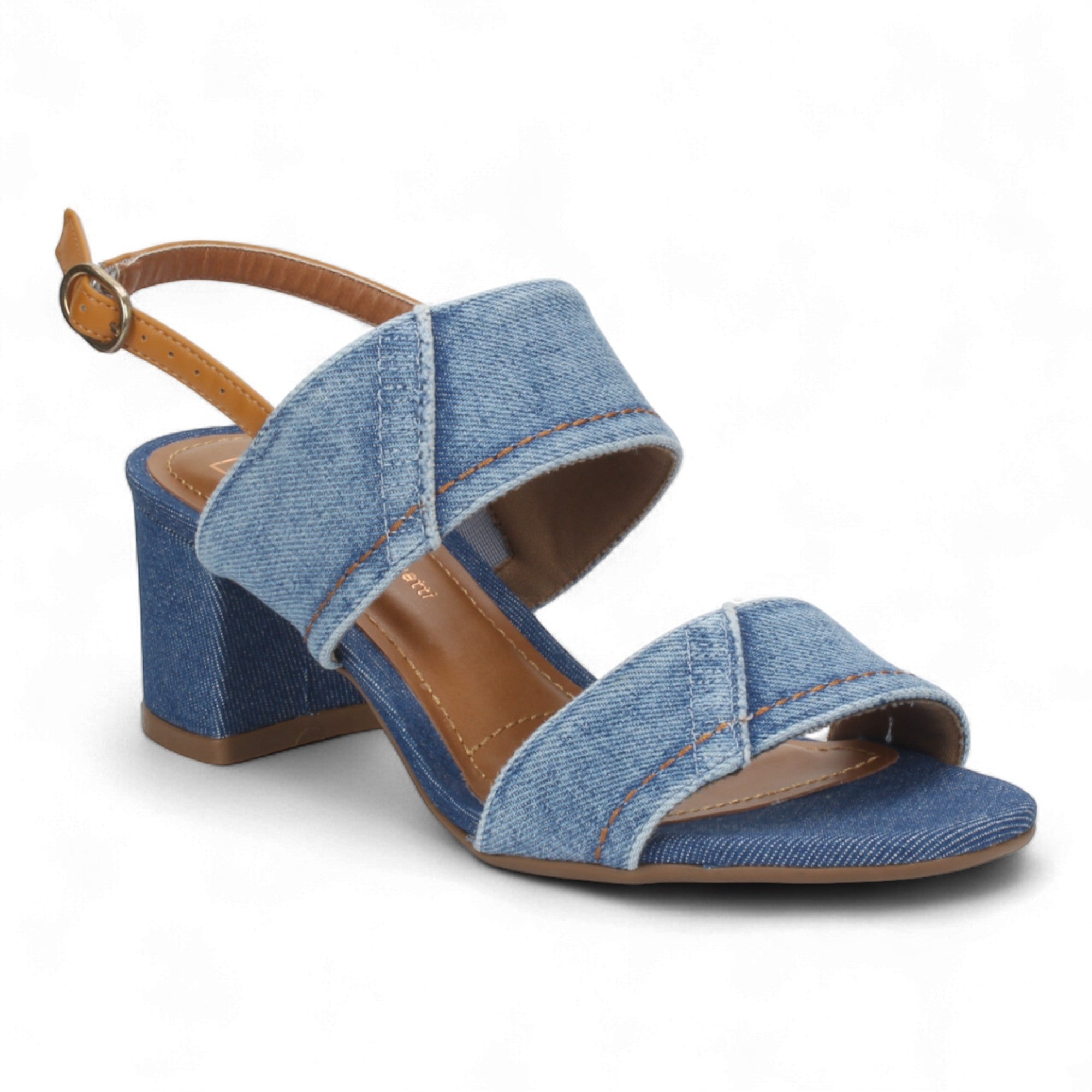 Bruno Menegatti Jane Denim Sandals - Blue / Tan
