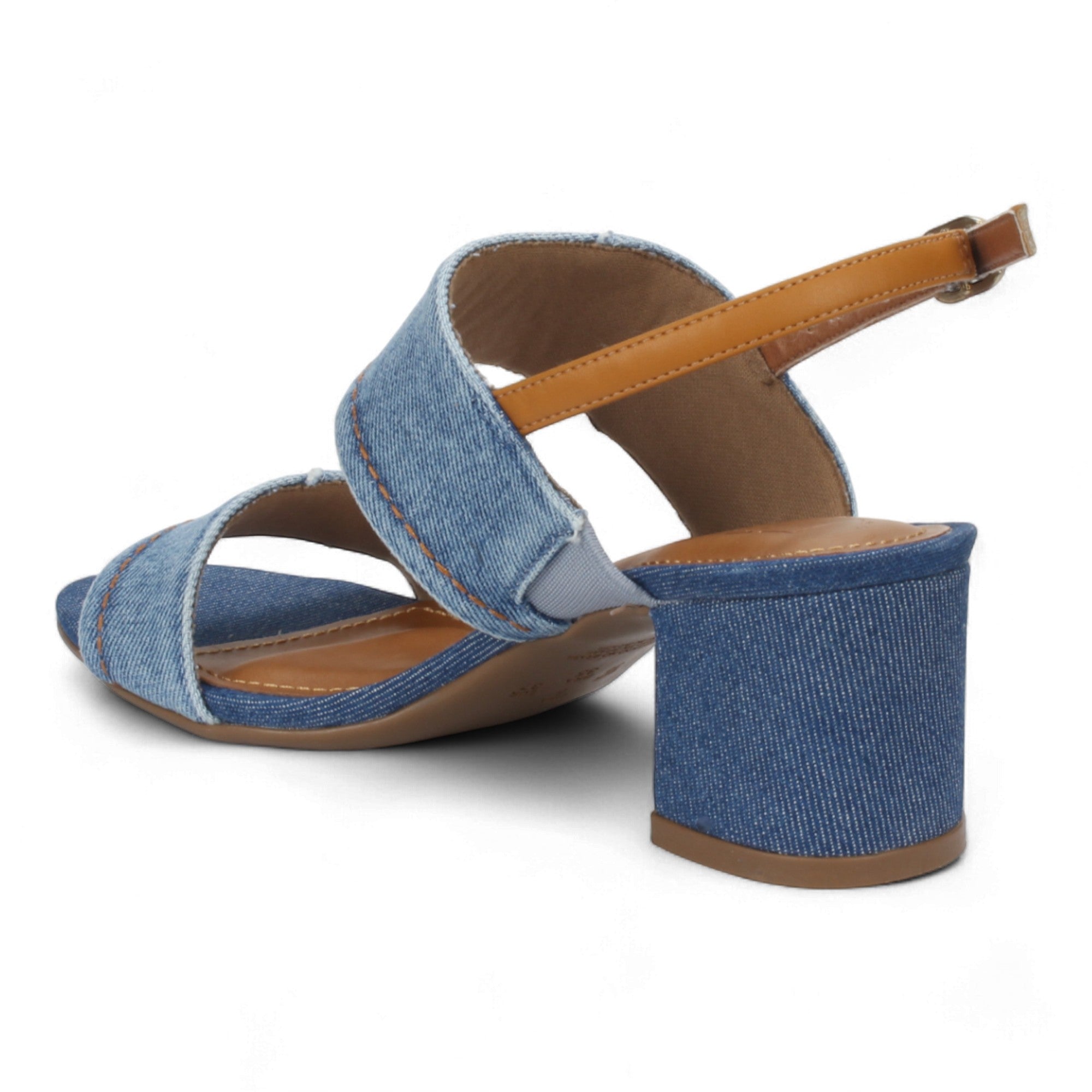 Bruno Menegatti Jane Denim Sandals - Blue / Tan
