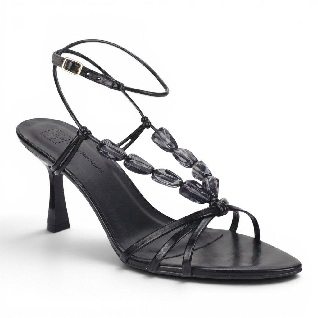 Bruno Menegatti Camila Beaded Dress Sandal - Black