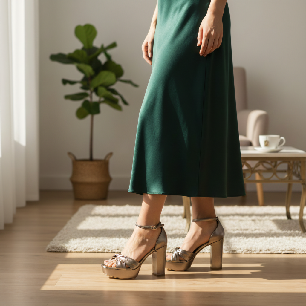 Bruno Menegatti Julie Leather Dress Sandal - Pewter