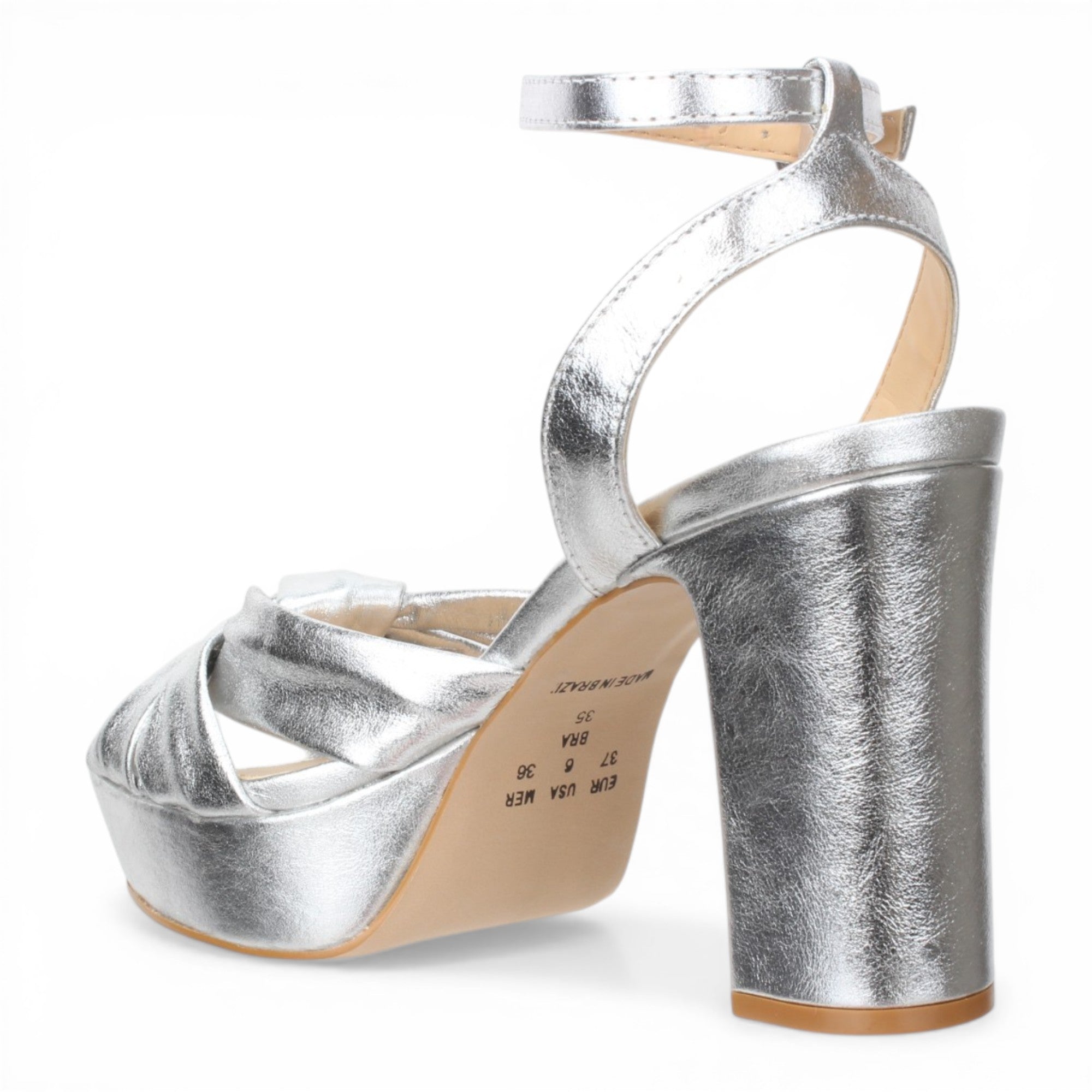 Bruno Menegatti Lauren Leather Dress Sandal - Silver