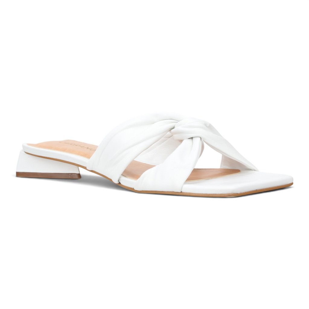 Carrano Serenity Leather Slide Sandal - White