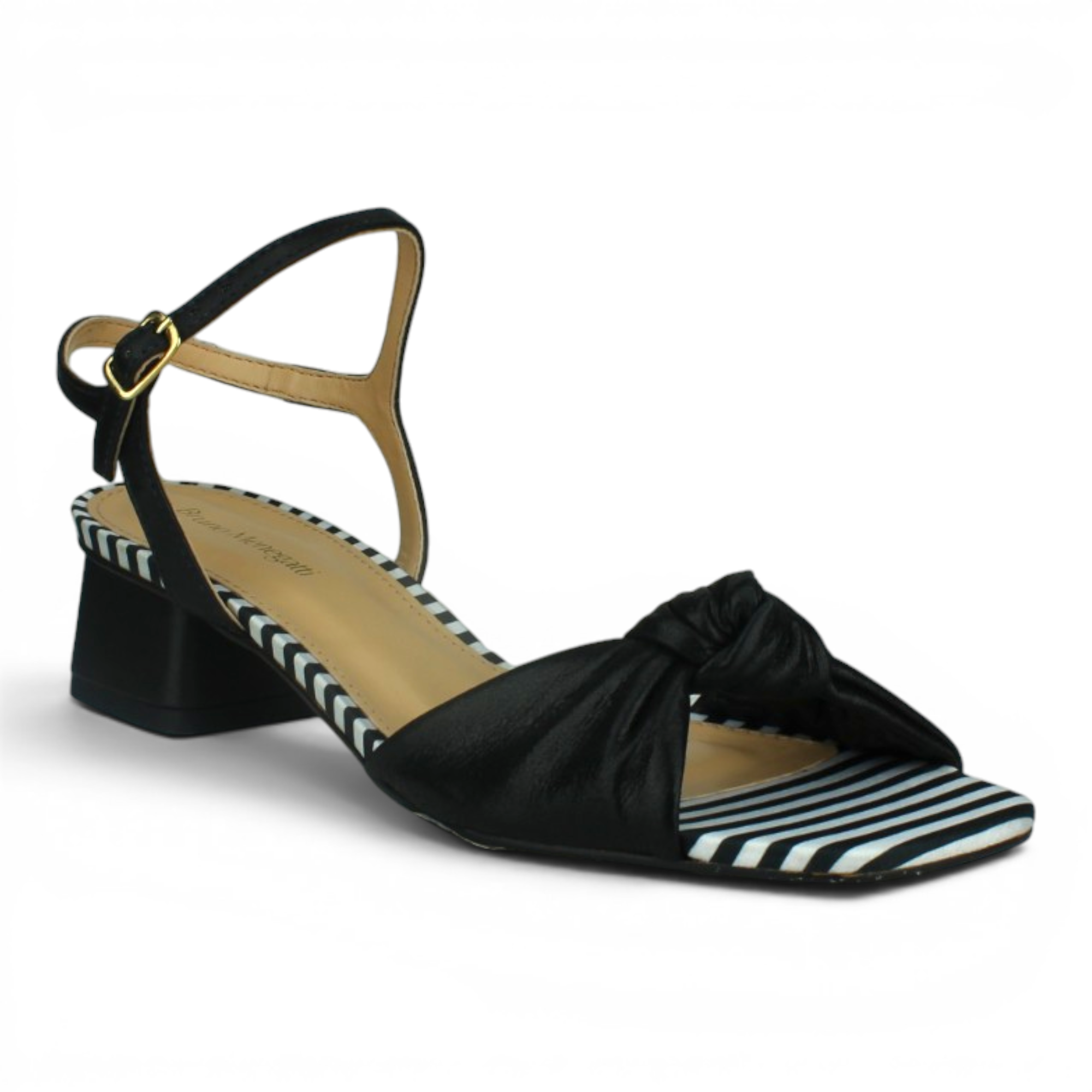 Bruno Menegatti Leather Sandal  - Black/White