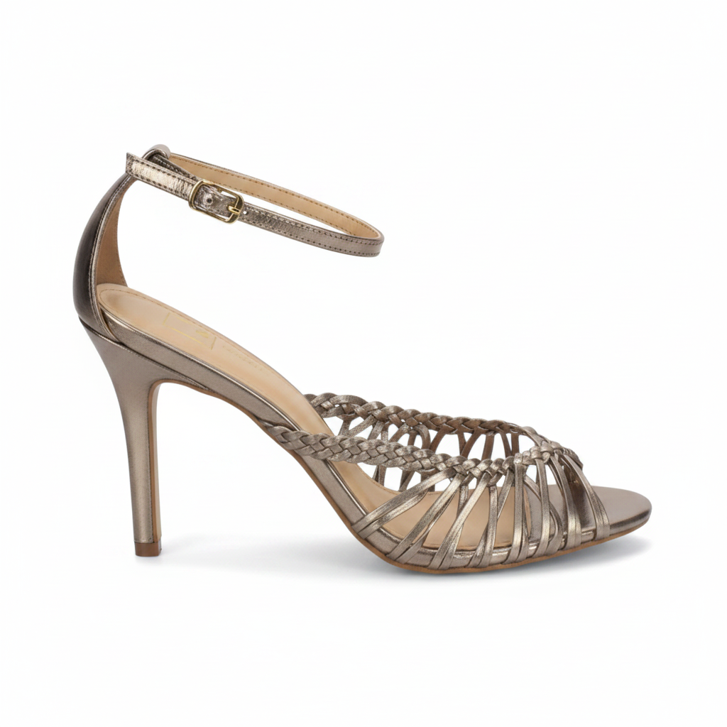 Bruno Menegatti Adriana Leather Dress Sandal - Pewter