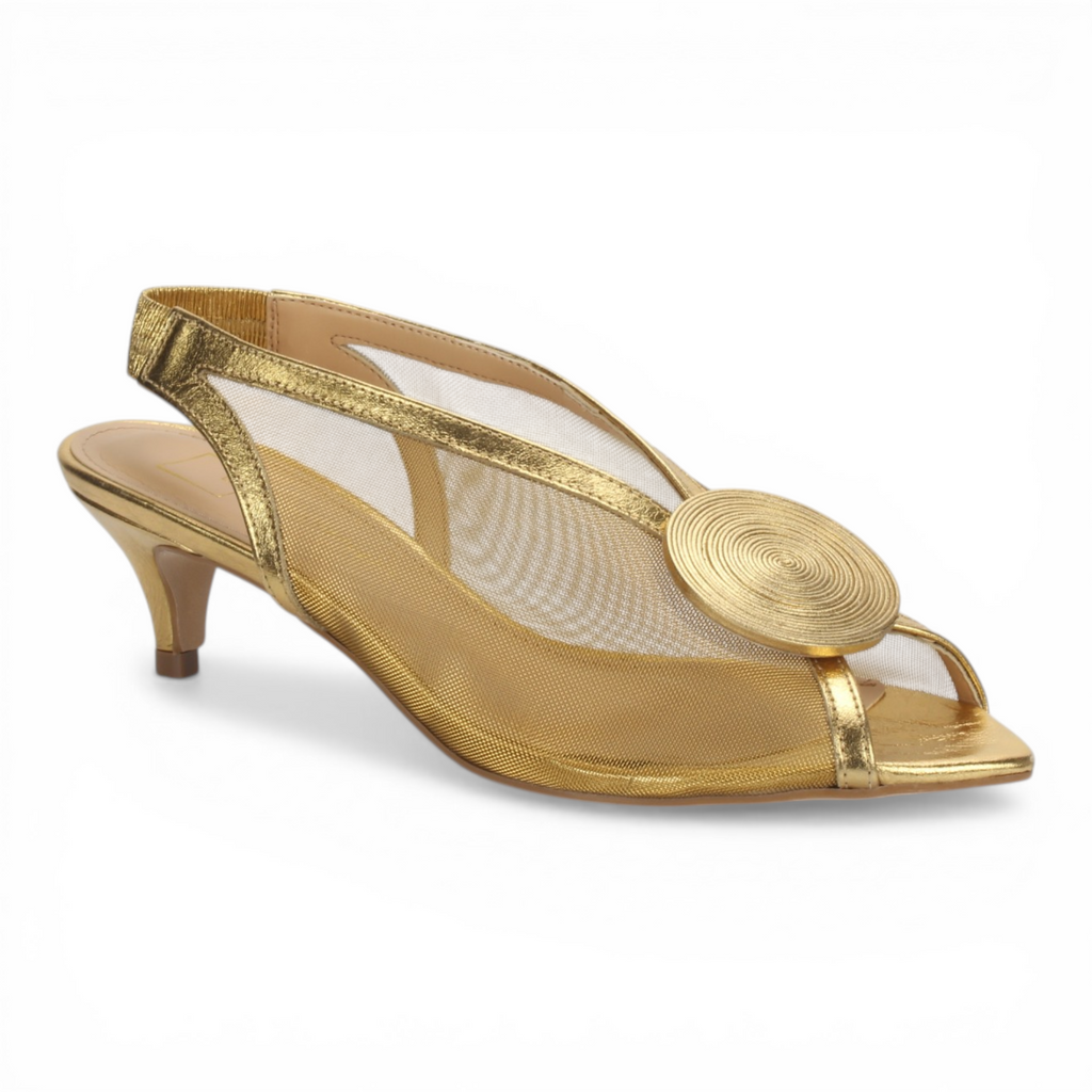 Bruno Menegatti Zoe Slingback Leather/Mesh - Gold