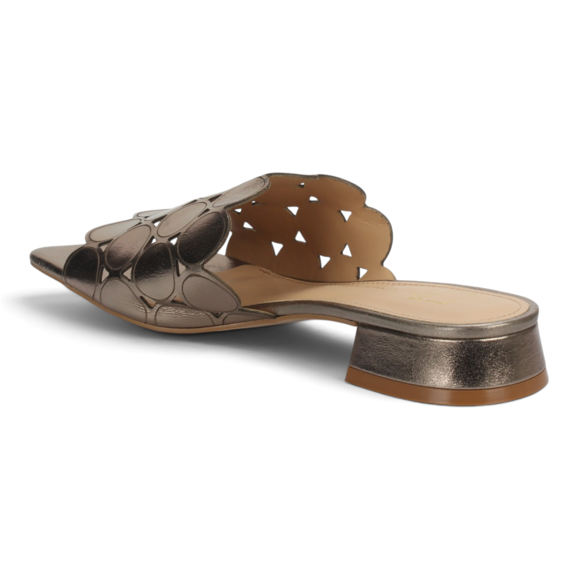 Bruno Menegatti Hazel Leather Slide Sandal - Pewter