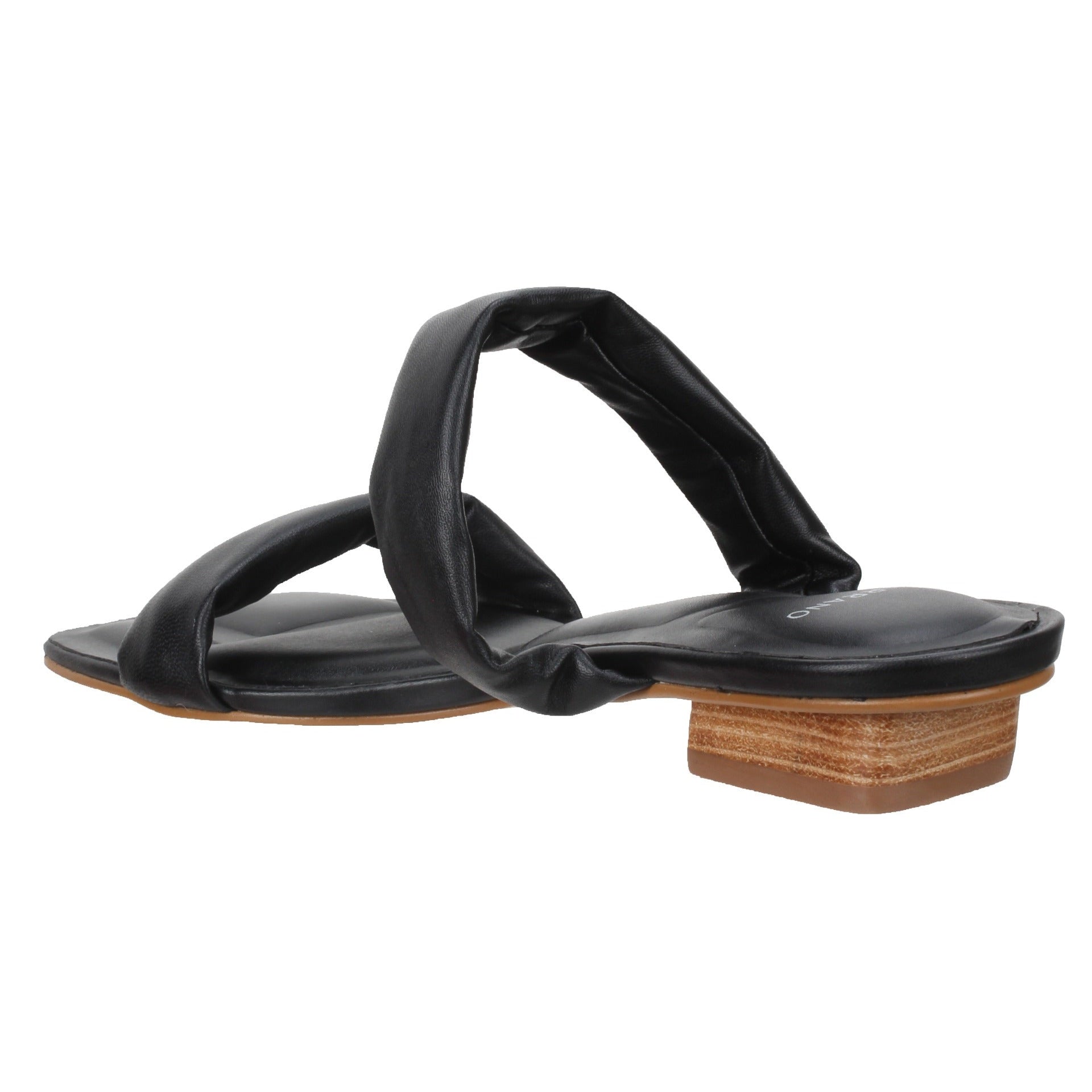 Carrano Phoebe Leather Slide Sandal- Black