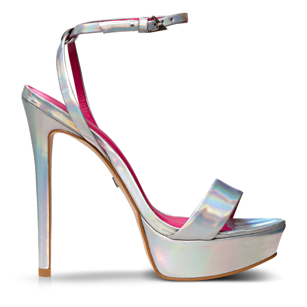Carrano Nancy High Heel Dress Platform Sandal- Silver