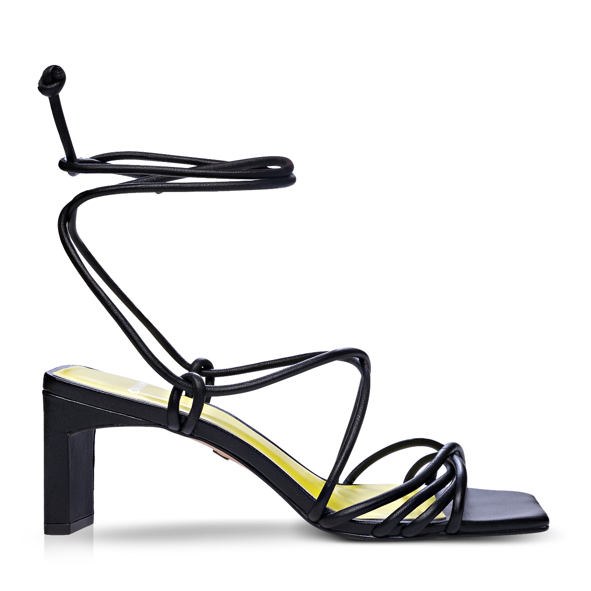 Carrano Penelope Lace Up Leather Dress Sandal-Black