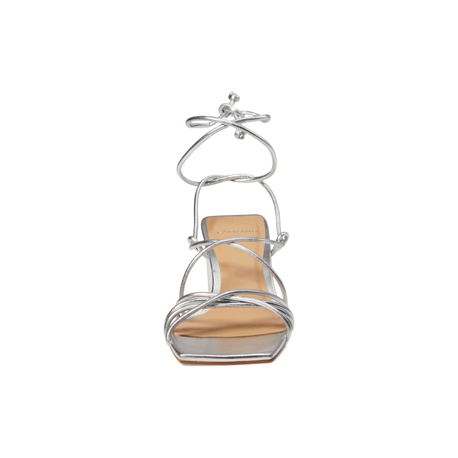 Carrano Penelope Lace Up Leather Dress Sandal- Silver