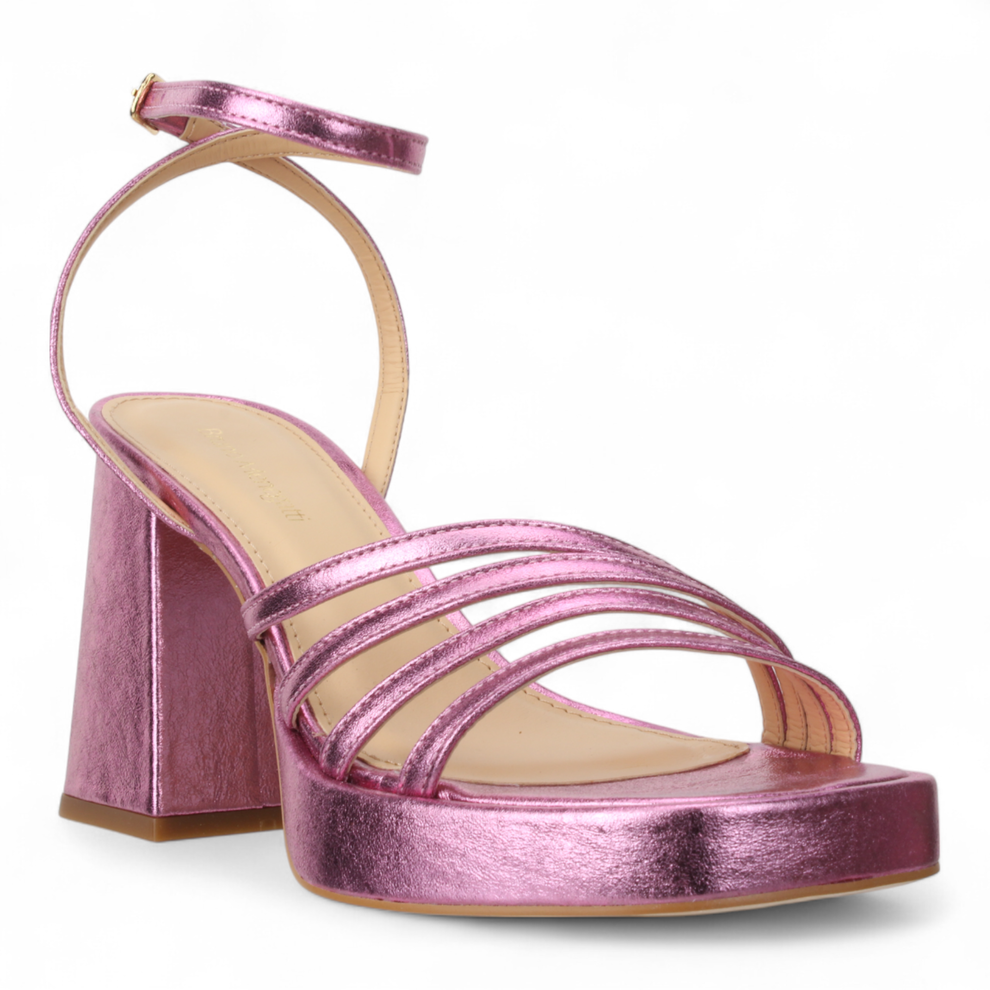 Bruno Menegatti Leather Dress Platform - Metal Lilac