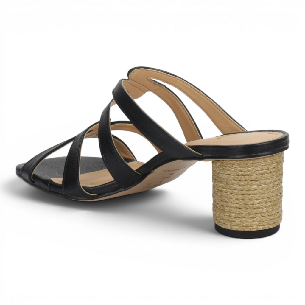 Bruno Menegatti Leather Slide Mules Sandals - Black