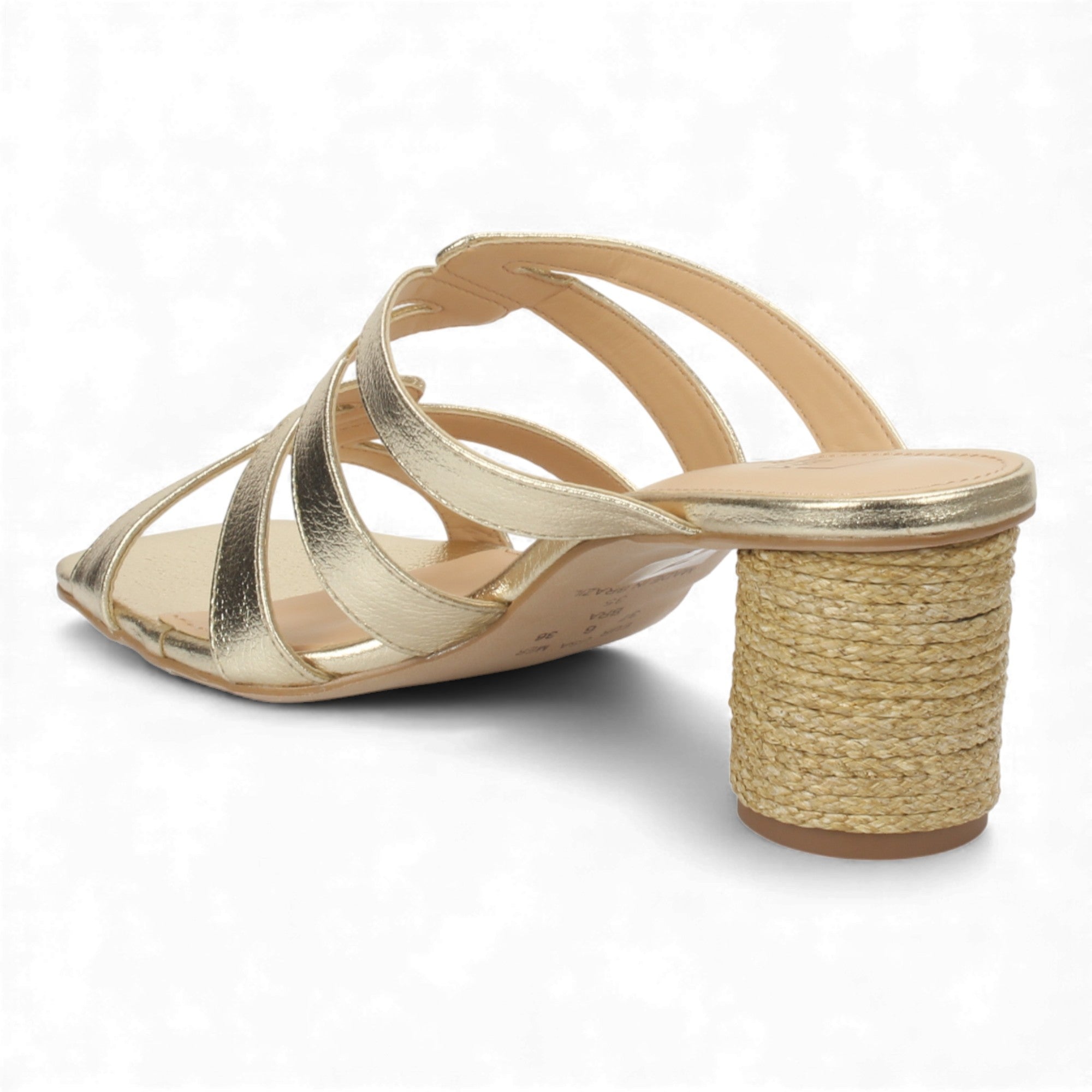 Bruno Menegatti Leather Slide Mules Sandals - Gold