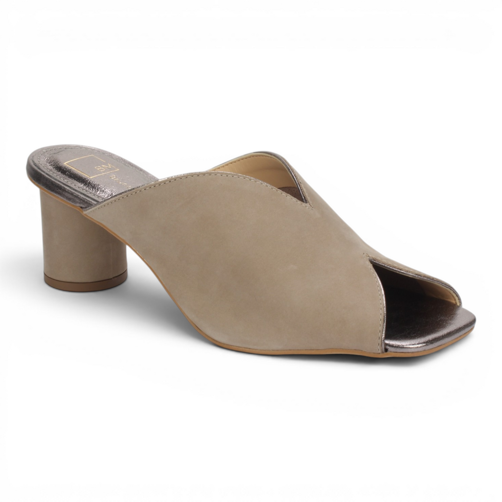 Bruno Menegatti Grace Nubuck Leather Mule Sandal - Ash Onix