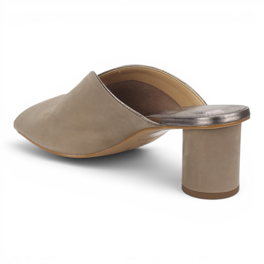 Bruno Menegatti Grace Nubuck Leather Mule Sandal - Ash Onix