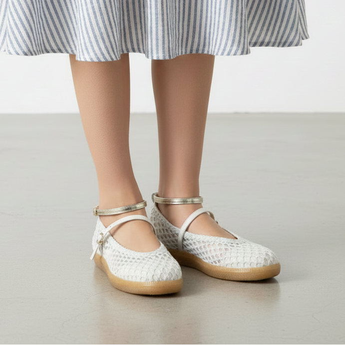 Love Rio Natty Crochet Mary Jane - Off White