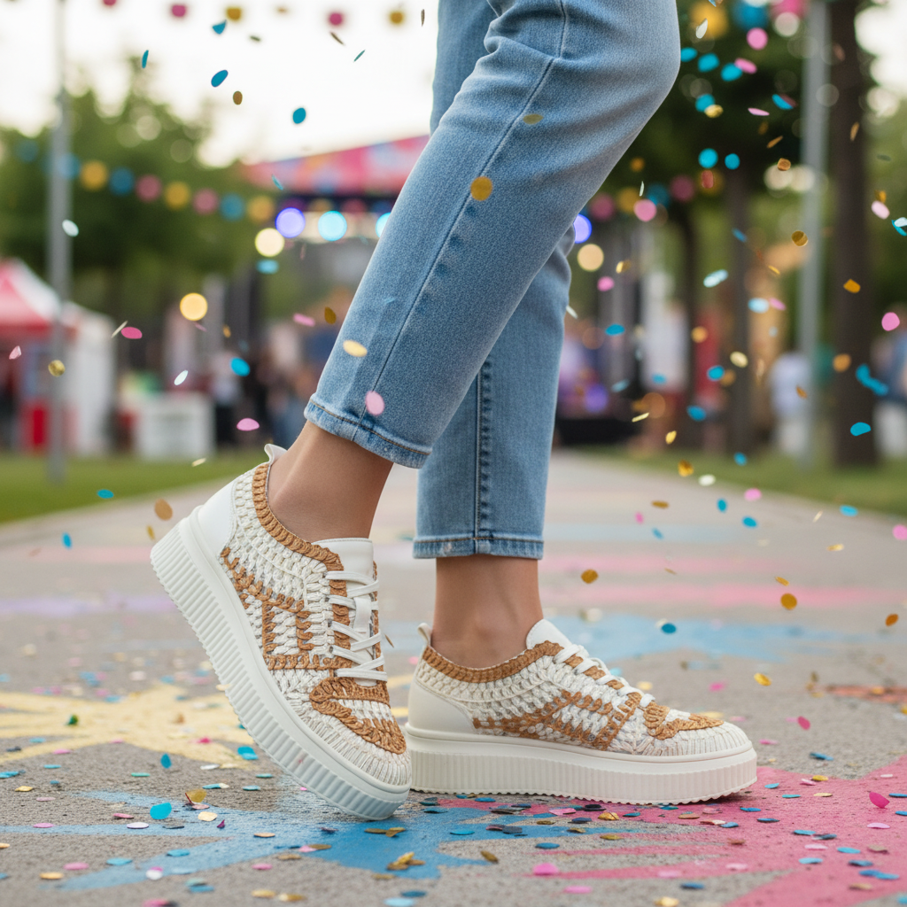 Love Rio Naomi Crochet Sneaker - Caramel