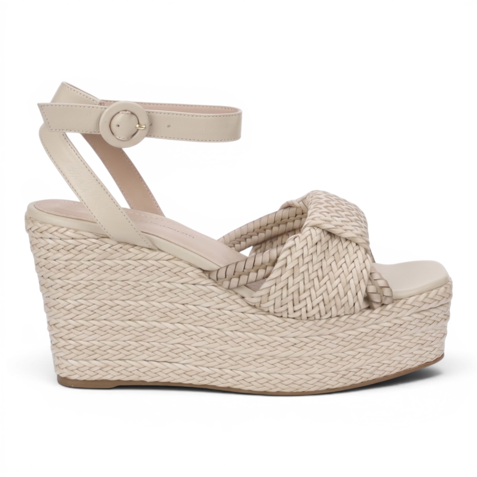 Bruno Menegatti Joan Leather Wedge Woven - Off White