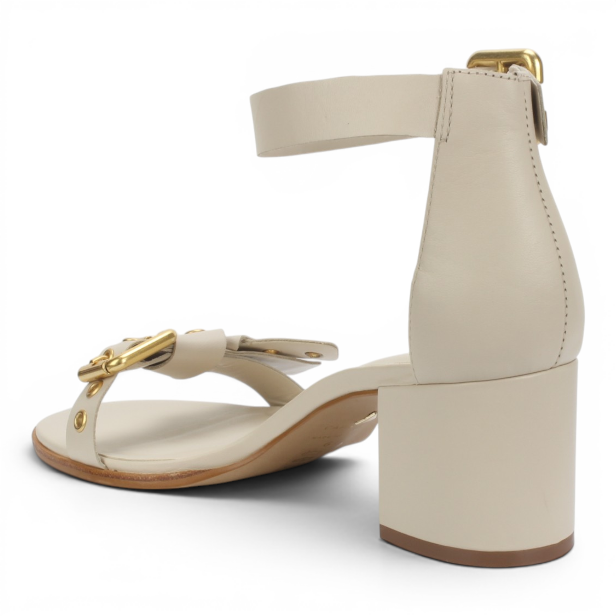 Carrano Demelsa Leather Block Heel Sandal - Cotton